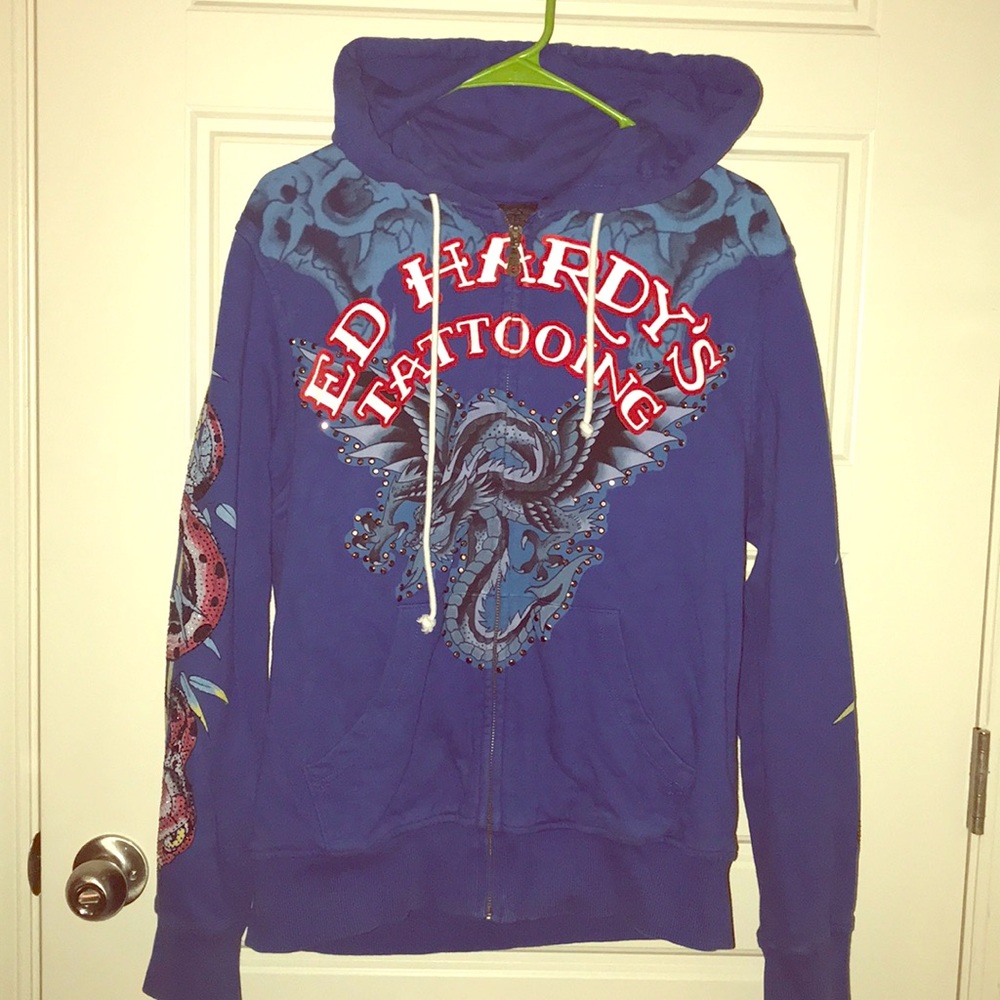 ‼️❌SOLD❌‼️Ed Hardy Zip Hoddie